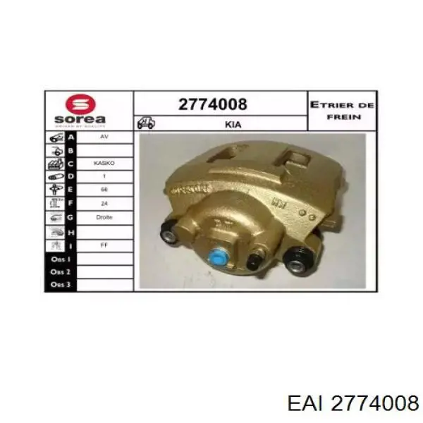 2774008 EAI pinza de freno delantera derecha