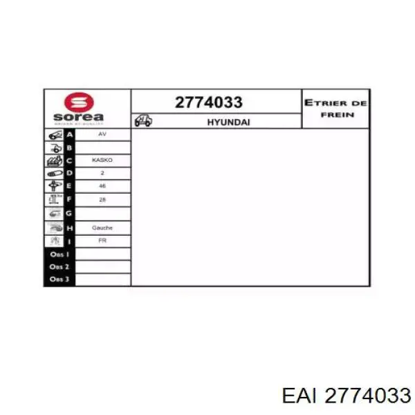 2774033 EAI pinza de freno delantera izquierda