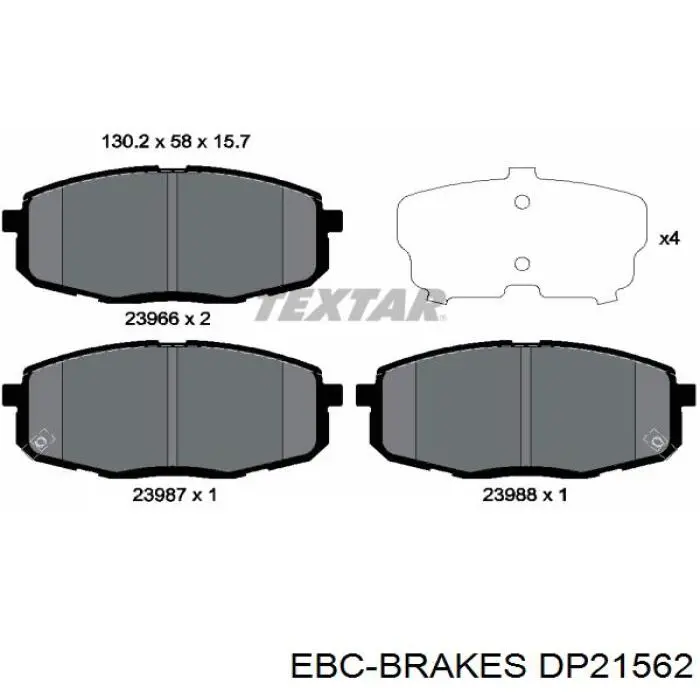 DP21562 EBC Brakes pastillas de freno delanteras