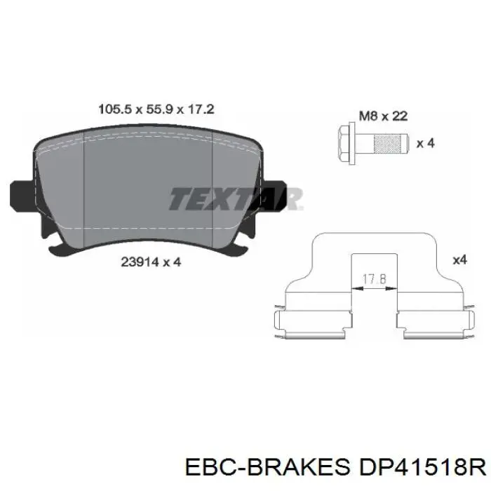 Pastillas traseras de freno EBC Brakes DP41518R precio, desde 19,87 EUR