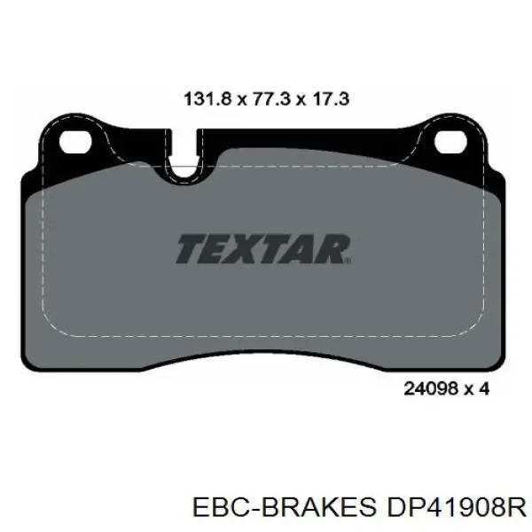 DP41908R EBC Brakes pastillas de freno delanteras