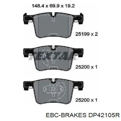 DP42105R EBC Brakes pastillas de freno delanteras