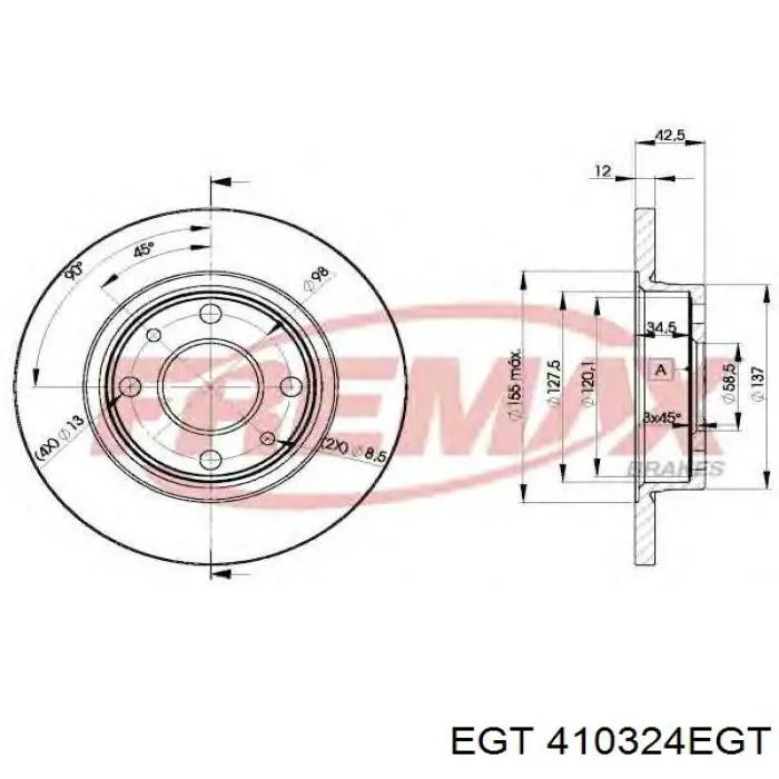 Freno de disco delantero Nissan Versa E12X