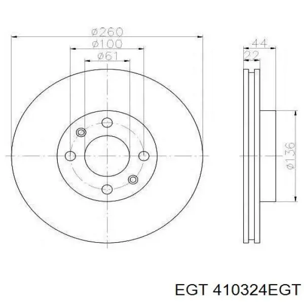 Freno de disco delantero Nissan Versa E12X