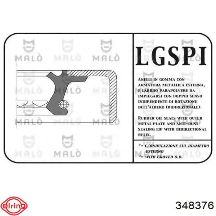 Comprar 348376 Elring Retén de cubo trasero