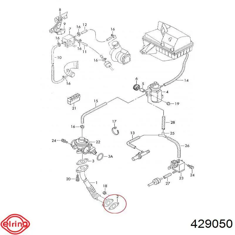 Junta del enfriador EGR del sistema de recirculación de gases Elring 429050 precio, desde 2,53 EUR
