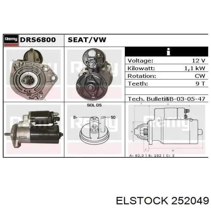 Motor de arranque 1005821631 VAG