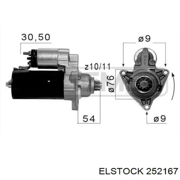 25-2167 Elstock motor de arranque