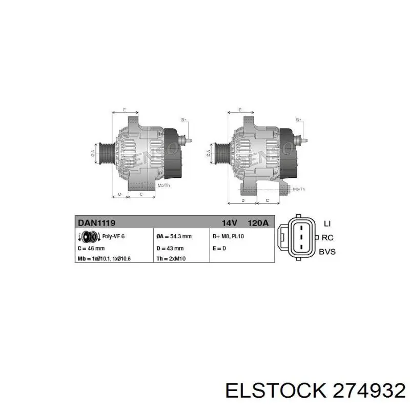 Alternador del motor Ford 30795422 precio, desde 142,30 EUR