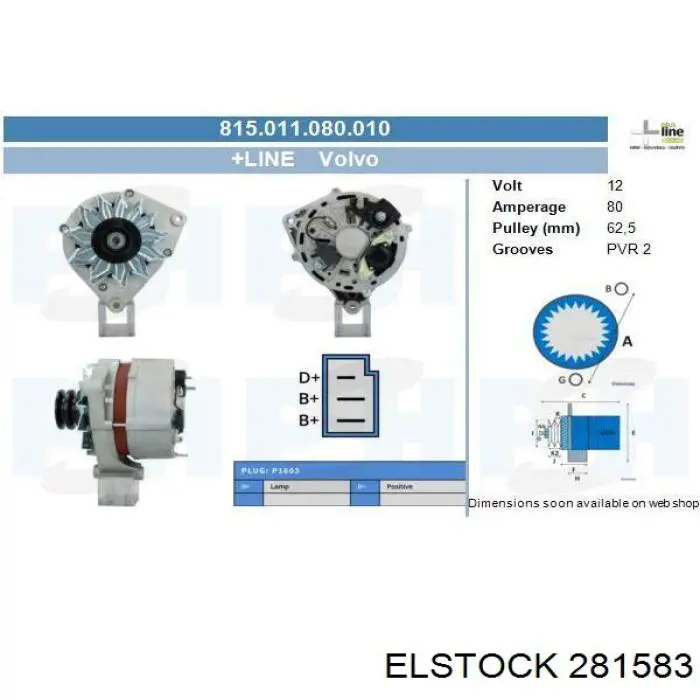 28-1583 Elstock alternador