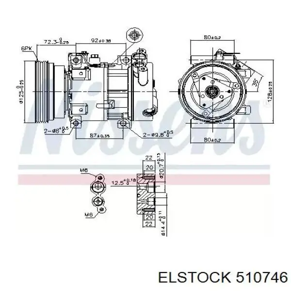 51-0746 Elstock compresor de aire acondicionado