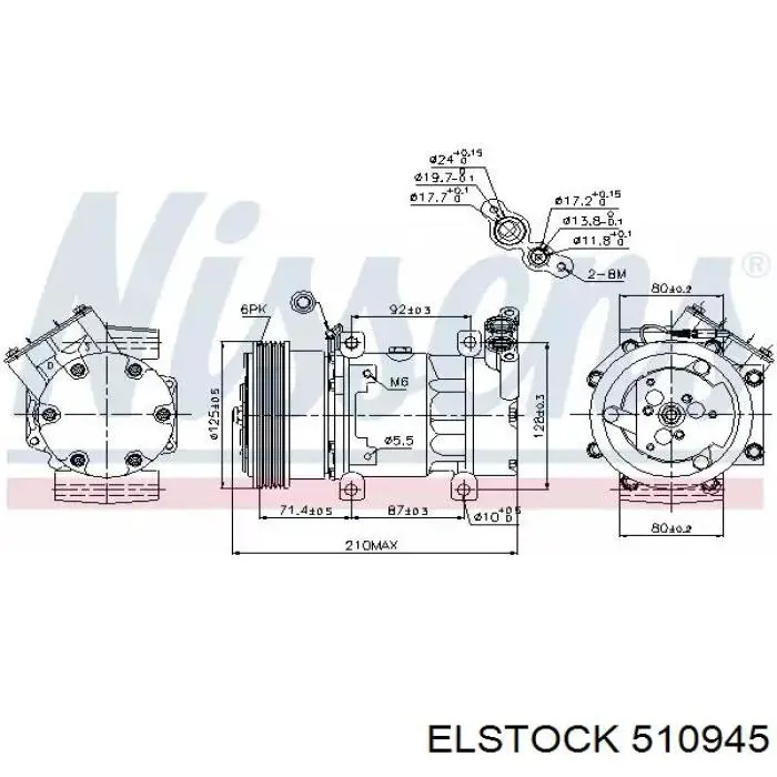 510945 Elstock compresor de aire acondicionado