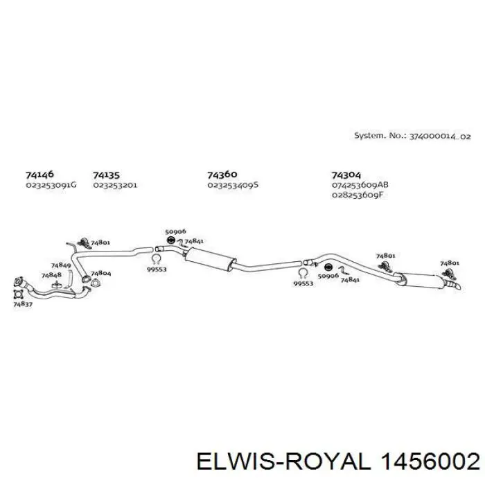 1456002 Elwis Royal junta, cárter de distribución