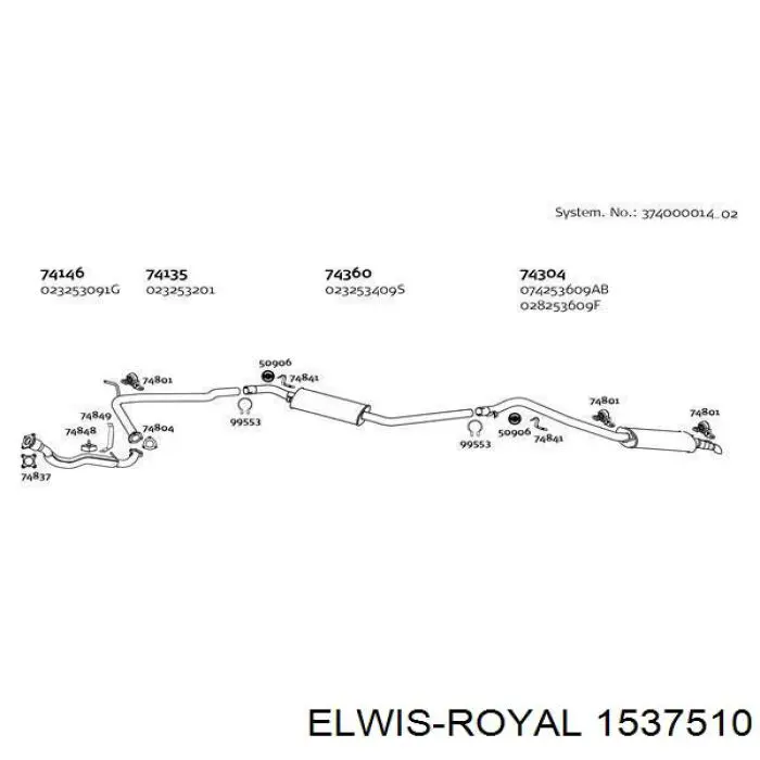 1537510 Elwis Royal junta de la tapa de válvulas del motor