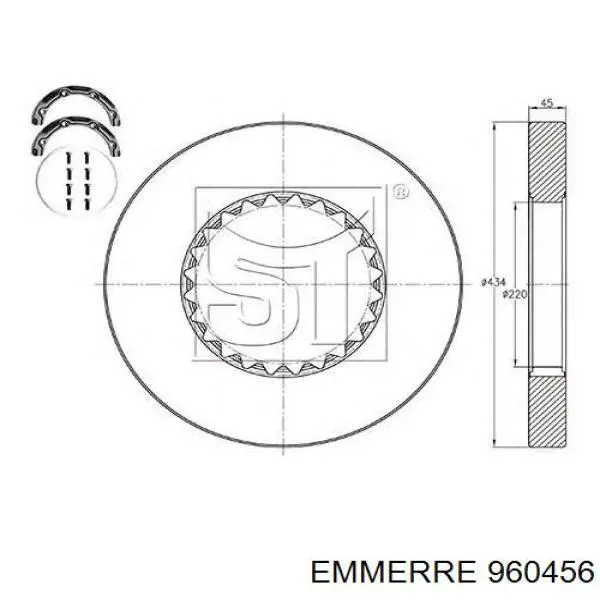 960456 Emmerre freno de disco delantero