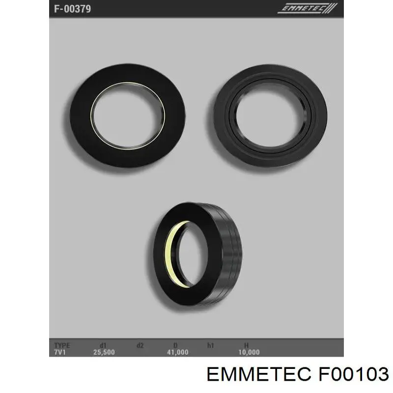 F00103 Emmetec Retén de la cremallera de dirección