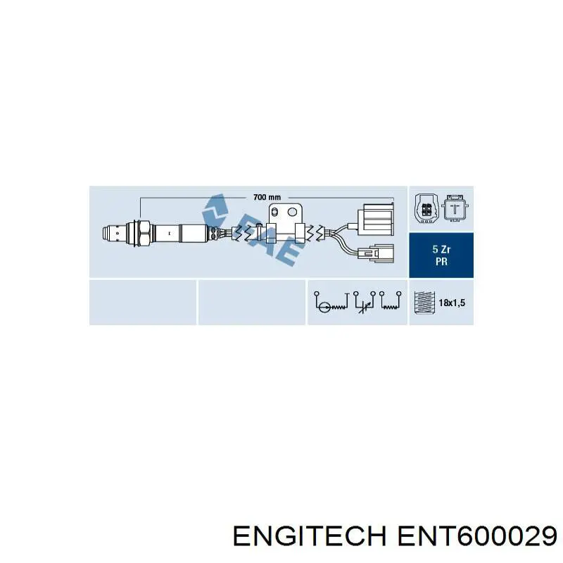 Sensor de oxígeno previo al catalizador ENT600029 Engitech