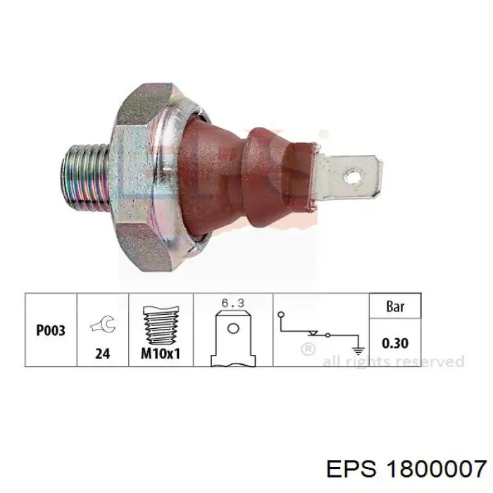 1.800.007 EPS indicador, presión del aceite