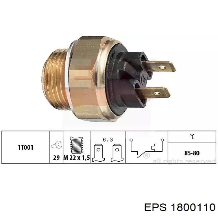 Sensor de presión de aceite 1800110 EPS