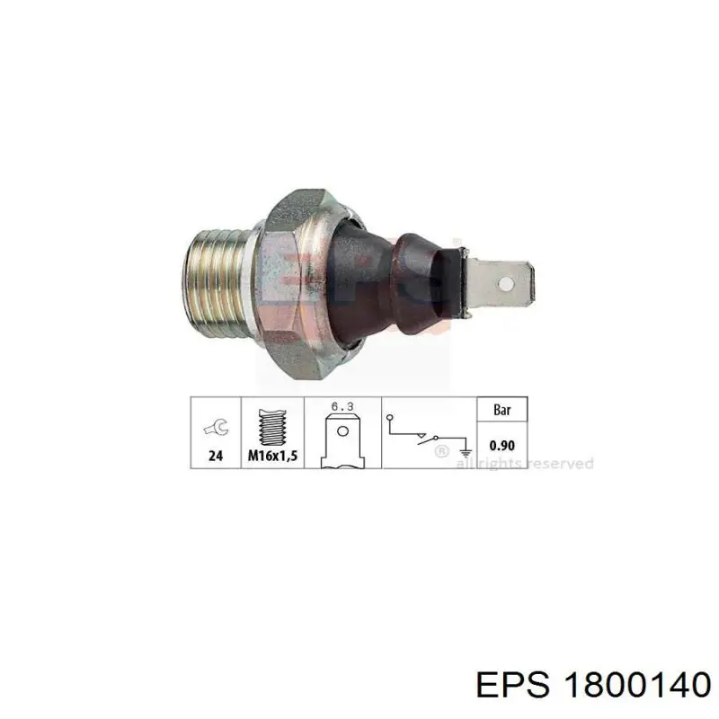 1800140 EPS indicador, presión del aceite