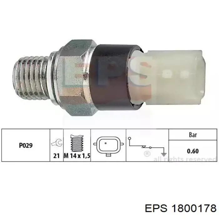 1.800.178 EPS sensor de presión de aceite