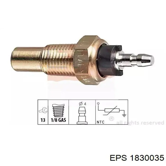 1830035 EPS sensor, temperatura del refrigerante (encendido el ventilador del radiador)