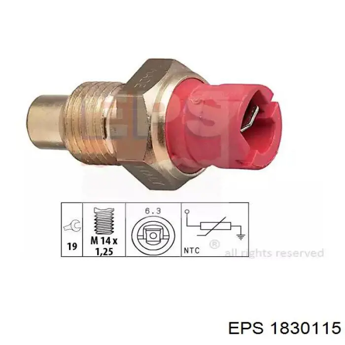 Sensor de temperatura 3601363 Ford