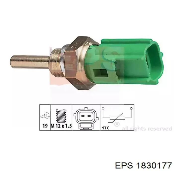 Sensor de temperatura del refrigerante EPS 1830177 precio, desde 4,98 EUR