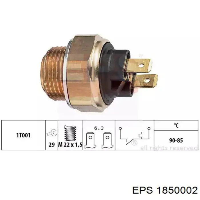 1610460 Zastava sensor, temperatura del refrigerante (encendido el ventilador del radiador)
