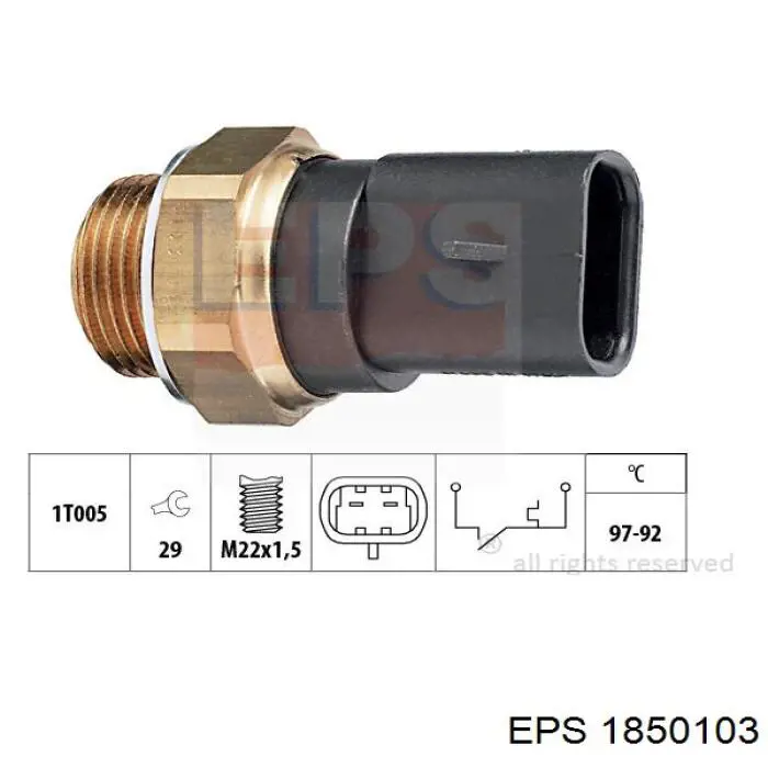 1850103 EPS sensor, temperatura del refrigerante (encendido el ventilador del radiador)