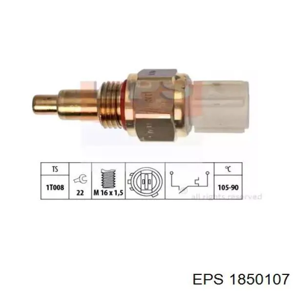 1850107 EPS sensor, temperatura del refrigerante (encendido el ventilador del radiador)