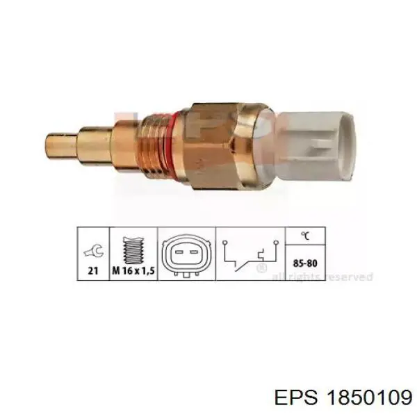 1850109 EPS sensor, temperatura del refrigerante (encendido el ventilador del radiador)
