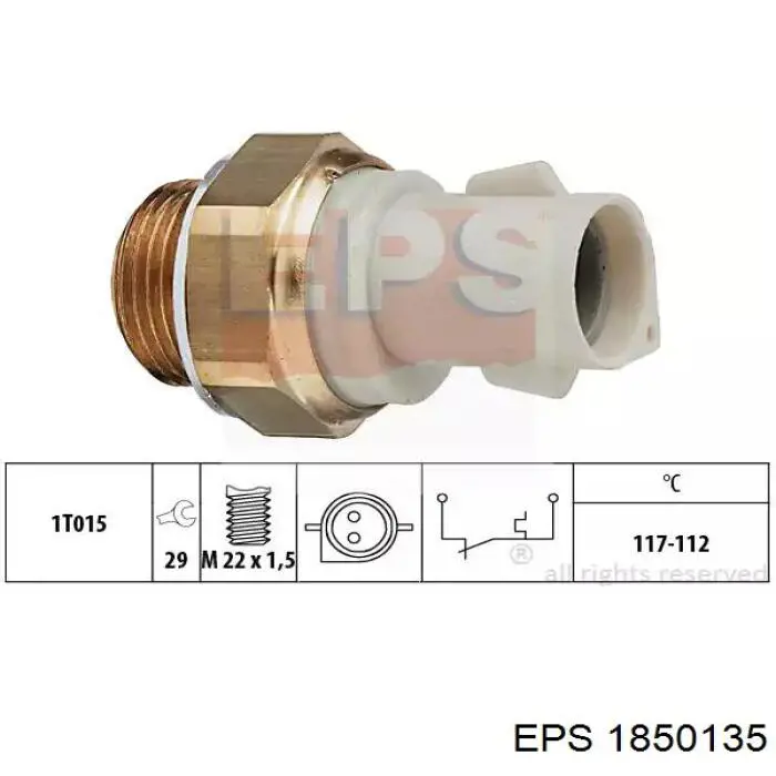 1850135 EPS sensor, temperatura del refrigerante (encendido el ventilador del radiador)