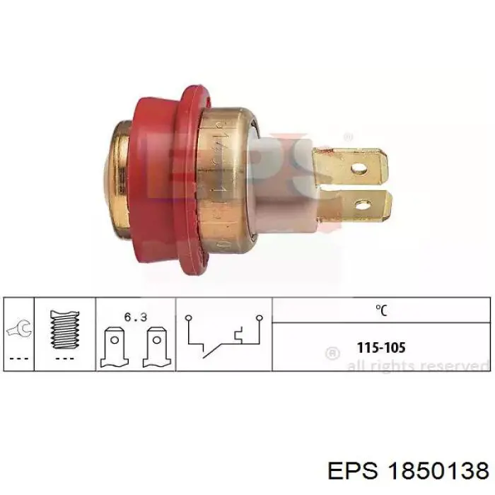 1850138 EPS sensor, temperatura del refrigerante (encendido el ventilador del radiador)