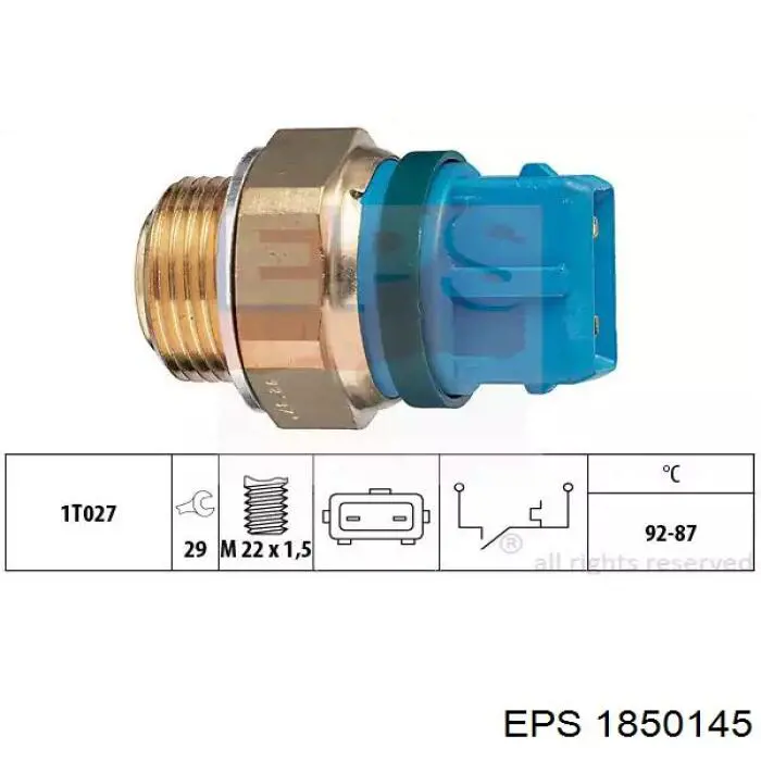 1.850.145 EPS sensor, temperatura del refrigerante (encendido el ventilador del radiador)