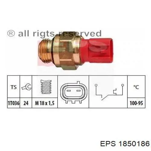 1.850.186 EPS sensor, temperatura del refrigerante (encendido el ventilador del radiador)