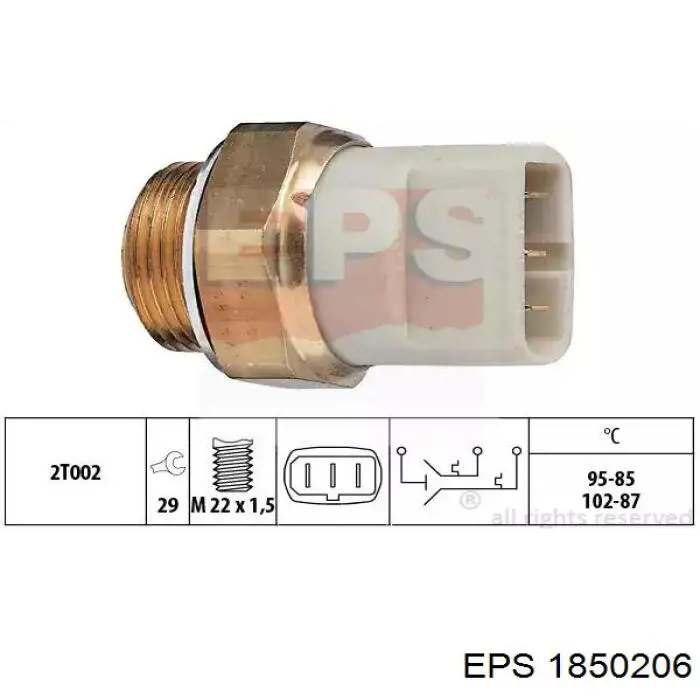 1.850.206 EPS sensor, temperatura del refrigerante (encendido el ventilador del radiador)