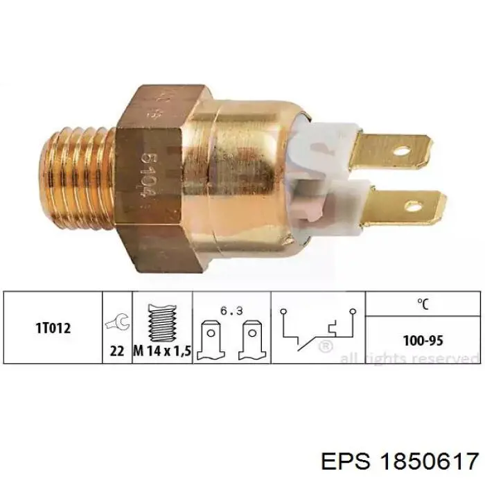 1850617 EPS sensor, temperatura del refrigerante (encendido el ventilador del radiador)