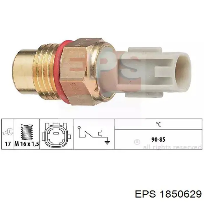 1.850.629 EPS sensor, temperatura del refrigerante (encendido el ventilador del radiador)