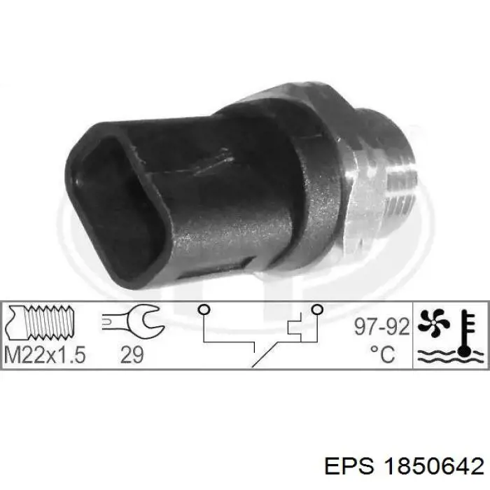 1850642 EPS sensor, temperatura del refrigerante (encendido el ventilador del radiador)