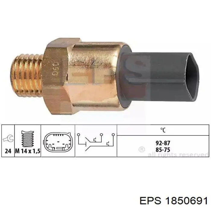 1.850.691 EPS sensor, temperatura del refrigerante (encendido el ventilador del radiador)