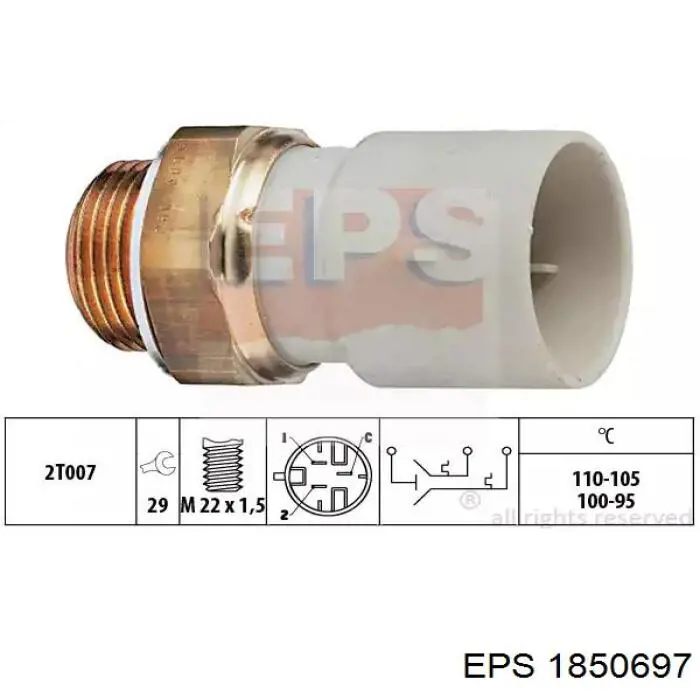 1850697 EPS sensor, temperatura del refrigerante (encendido el ventilador del radiador)