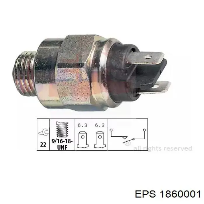 1860001 EPS interruptor, piloto de marcha atrás