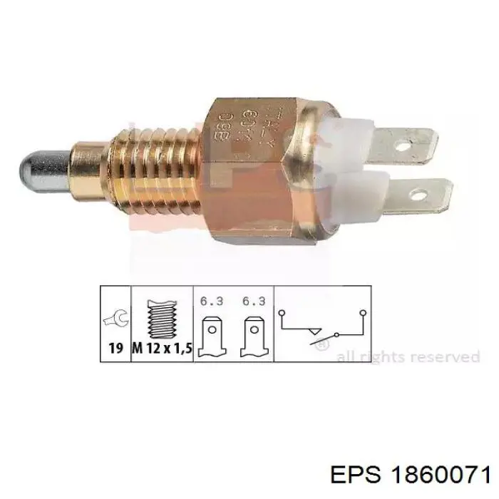 1.860.071 EPS interruptor, piloto de marcha atrás