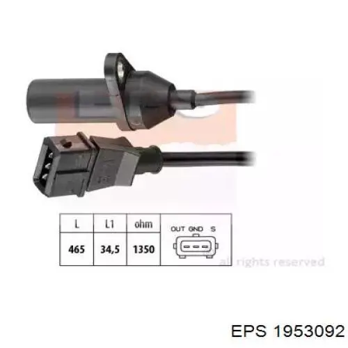 1.953.092 EPS sensor de posición del cigüeñal