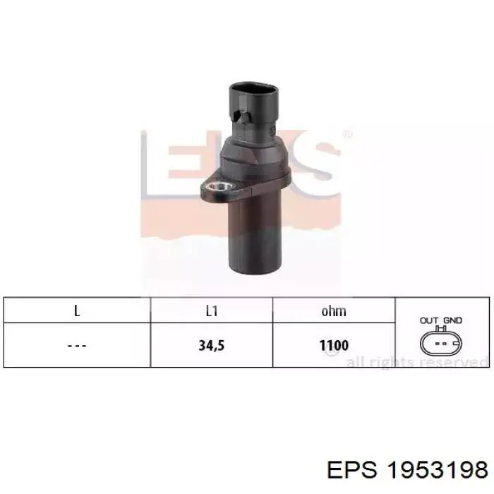 1.953.198 EPS sensor de posición del cigüeñal