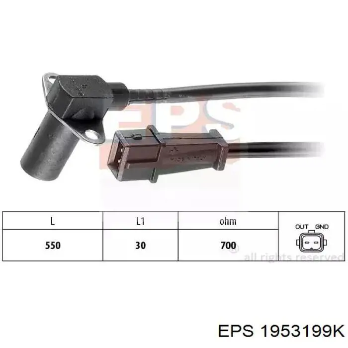 Sensor de cigüeñal 1953199K EPS