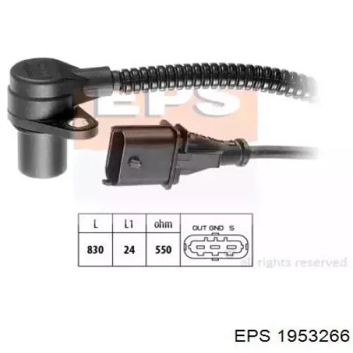 Sensor de cigüeñal 1238341 Opel