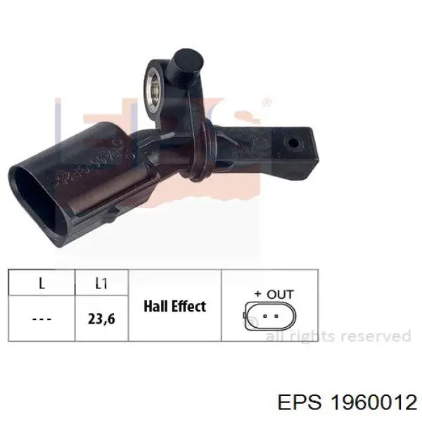 6E0927807A VAG sensor abs trasero izquierdo