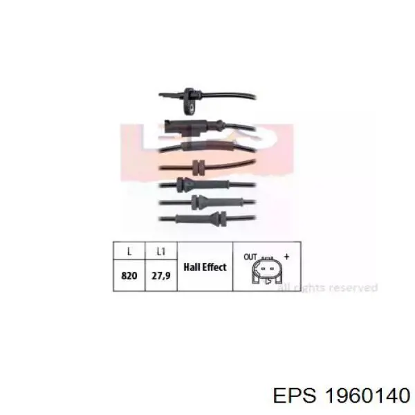 1.960.140 EPS sensor abs trasero izquierdo